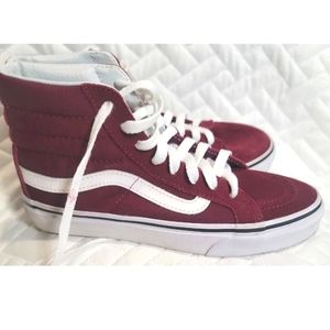 Women Size 6.5- VANS Red Skateboard Shoes